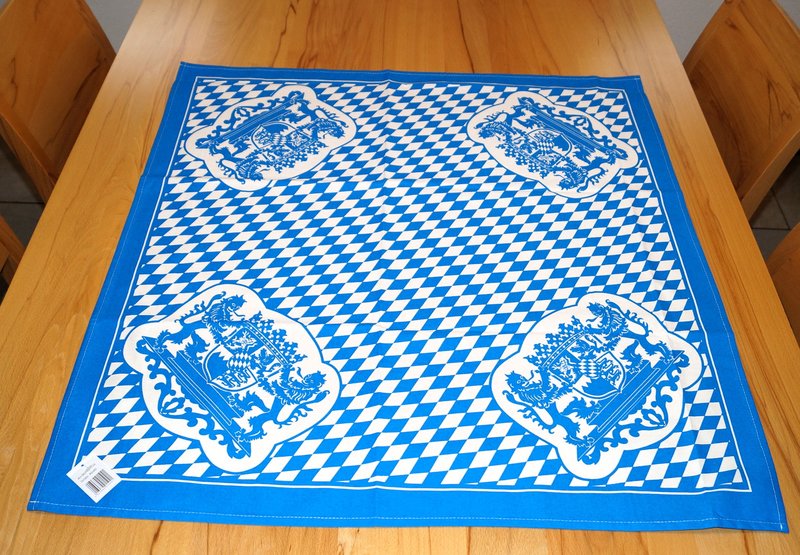 Tischdecke, weißblaue Raute Größe 80 x 80 cm