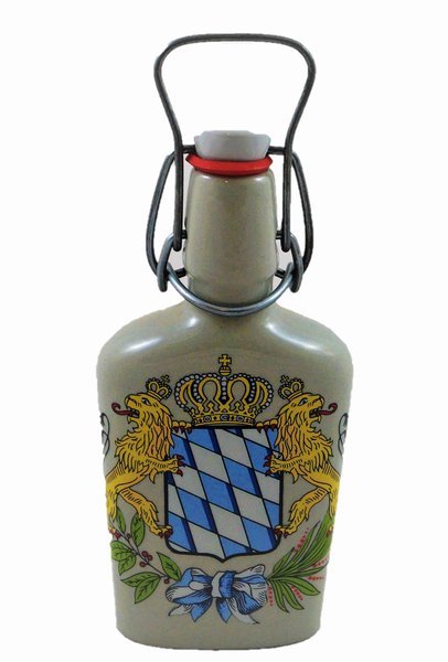 Schnapsflasche Steingut mit Bügelverschluß, Höhe 20 cm,