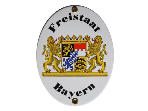 Grenzschild Bayern, Größe Höhe 15 cm Breite 12 cm.