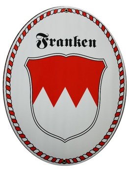 Franken, hier wohnt ein Franke, Emaille Schild...