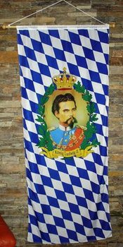 Bannerfahne König Ludwig II Größe 150 x 400 cm, extra groß