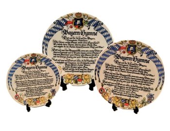 Wandteller Bayernhymne, Größe 19 cm