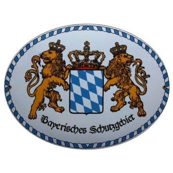 Emailschild " Bayerisches Schutzgebiet " Größe 38 x 29 cm.