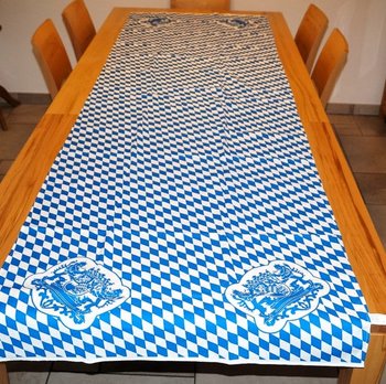 Biertischdecke weißblaue Raute, 100 % Baumwolle