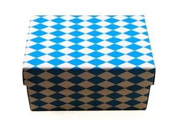 Bayerische Geschenkbox Raute weißblau, Größe 16 x 11 x 9 cm