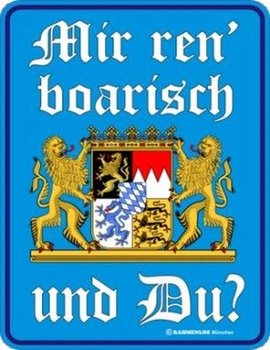 Bayern Schild " Mir ren`boarisch Größe 22 x 17 cm