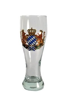 Weißbierglas Größe 1 Liter, Wappen Bayern